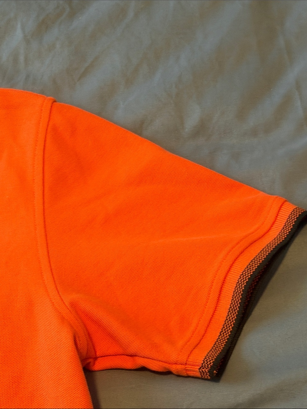 Psycho Bunny Orange Polo with Contrast Knit Collar - Picture 4 of 5